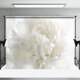 Aperturee - Aperturee Elegant White Floral Artistic Maternity Backdrop